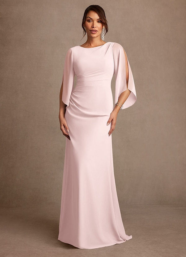 Azazie Anaheim Mother of the Brides Dresses Blushing Pink A-Line Pleated Chiffon Dress image1