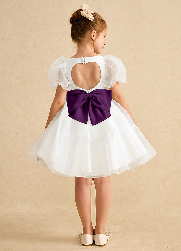 Azazie Debbie Vestidos de Niña de Flores Vestido de Marfil Uva de Organza de Princesa con Escote de Corazón image1