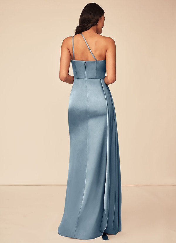 back Azazie Maron Robe En Satin Extensible