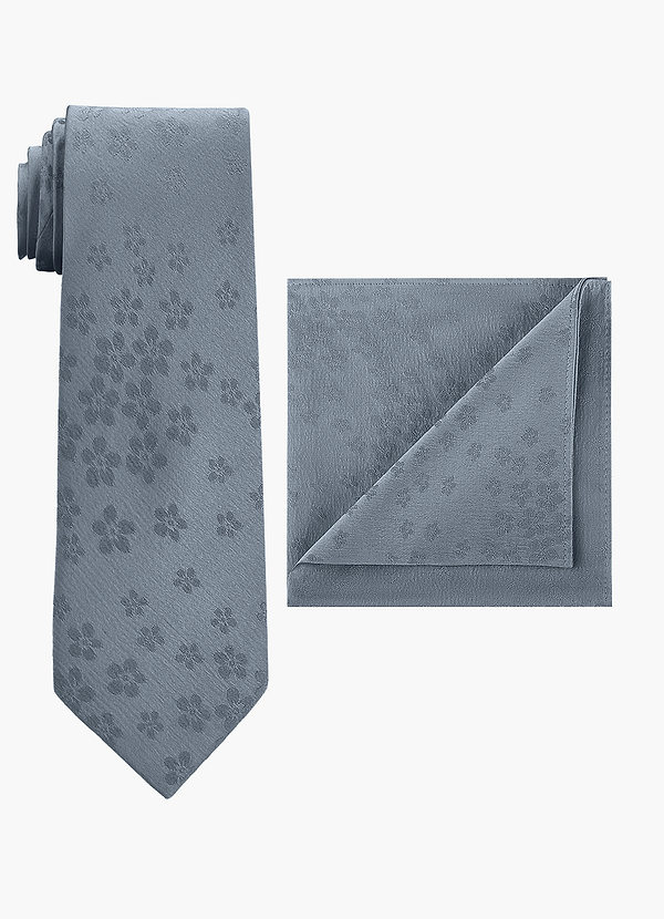 front Conjunto de corbata ancha y pañuelo de bolsillo en jacquard