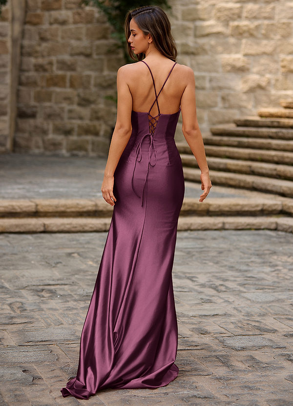 Lustre Ankara Red Satin Prom Dress image1