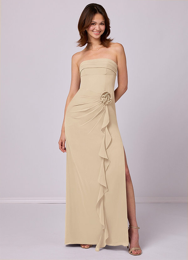 Barbie ♥ Azazie Bridesmaid Dresses Champagne Sheath Strapless Chiffon Convertible Dress image1