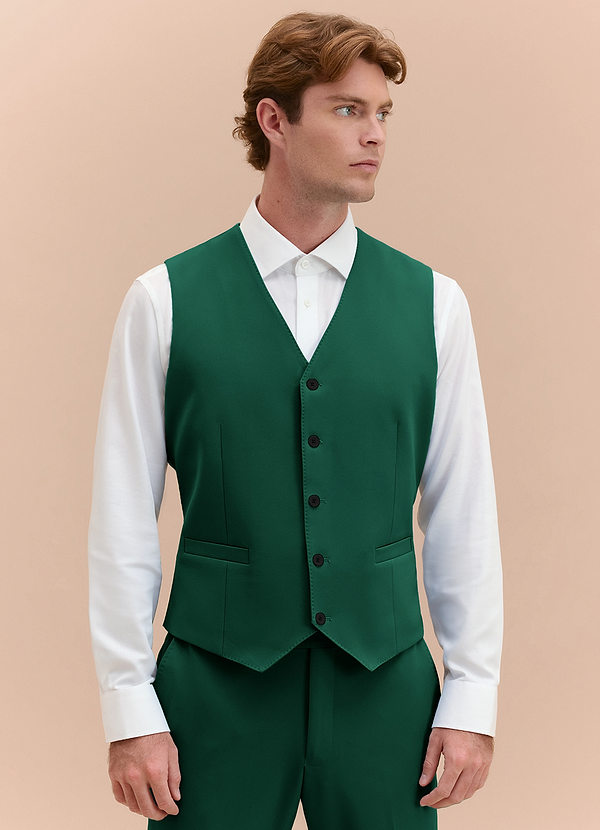 James Emerald Structured Stretch Suit Vest | Slim Regular Suit