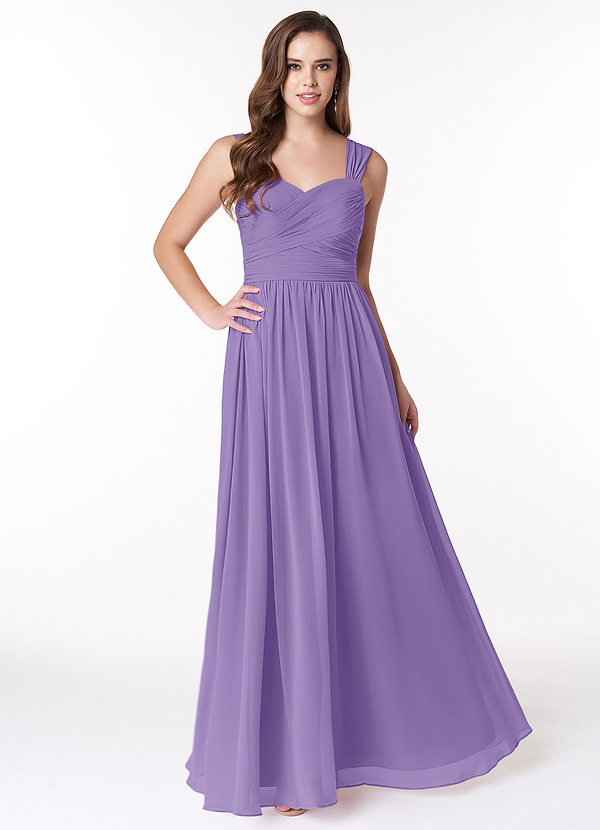 Azazie Zapheira Bridesmaid Dresses Tahiti A-Line Ruched Chiffon Dress image1