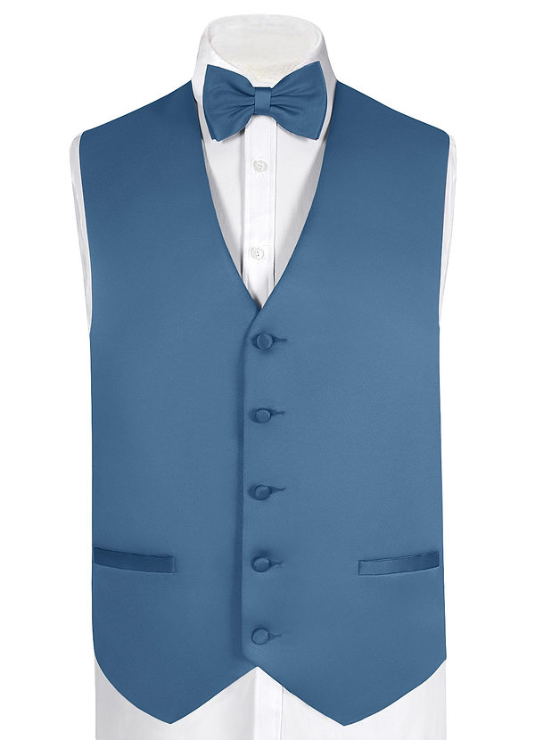front Matte Satin Vest and Bow Tie Set