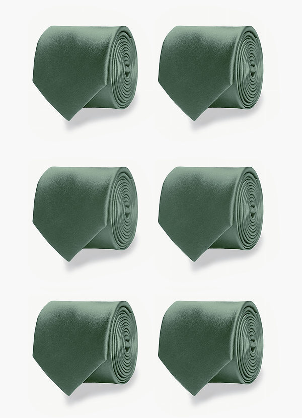 front Matte Satin Matching Groomsmen Tie Set – 6 Pieces