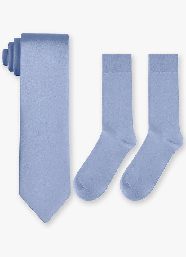 front Bijpassende set van stretch satijnen skinny stropdas en katoenen sokken