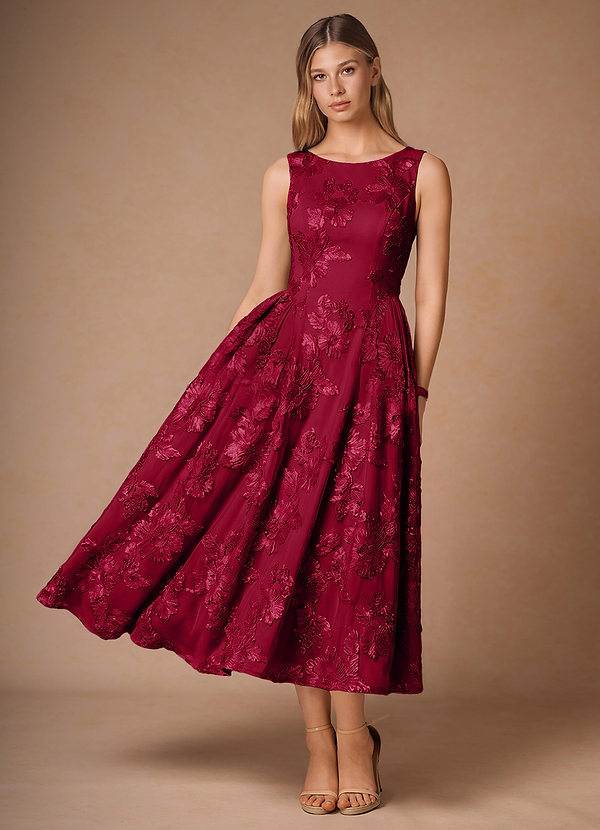 Casey Burgundy Midi Dress image1
