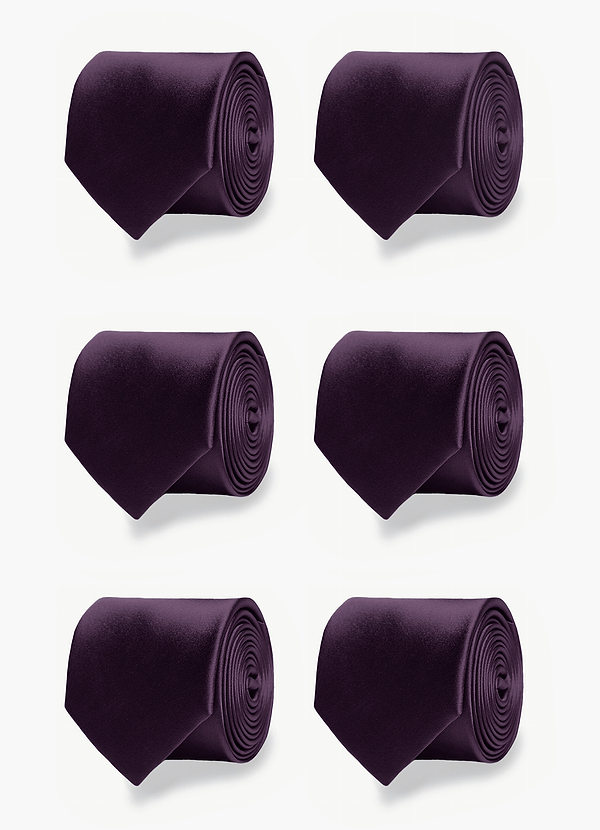 front Matte Satin Matching Groomsmen Tie Set – 6 Pieces