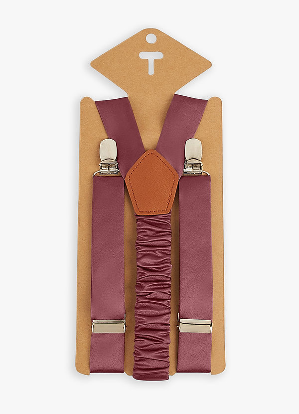 front Matching Color Boy's Matte Satin Suspenders