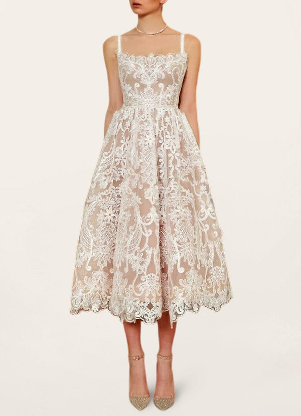 front My Dearest White Lace Sleeveless Midi Dress