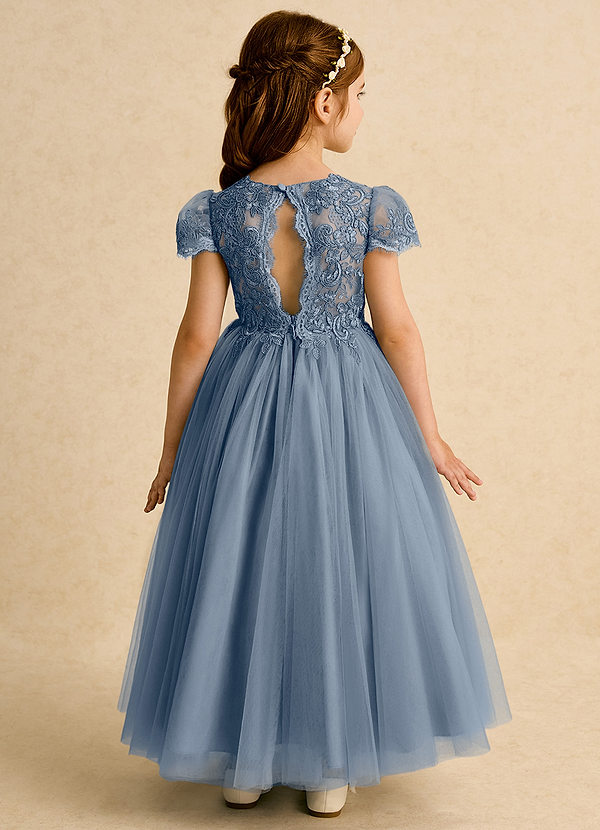 Azazie Puff Flower Girl Dresses Twilight Ball-Gown Lace Tulle Dress image1