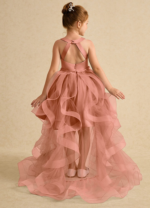 Azazie Julietta Robes de Fillette d'Honneur Robe Princesse en Tulle Convertible Mai Tai image1