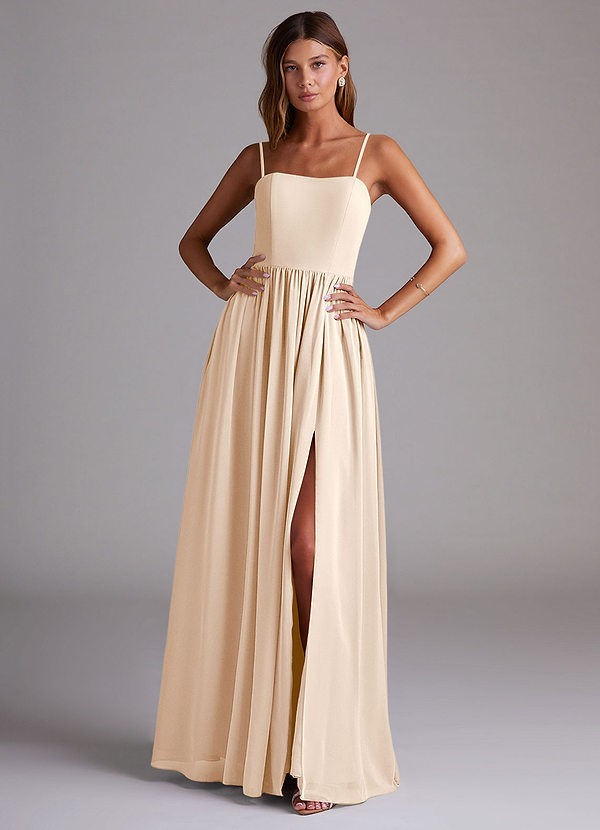 Azazie Calianna Bridesmaid Dresses White Alabaster A-Line Off the Shoulder Chiffon Convertible Dress image1