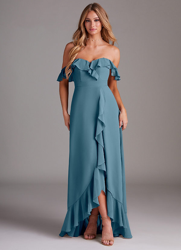 Azazie Lyra Bridesmaid Dresses Bermuda A-Line Chiffon Convertible Dress image1
