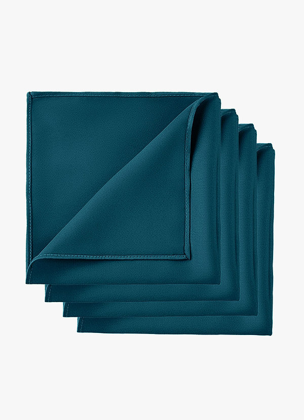 front Stretch Satin Matching Groomsmen Pocket Square Set – 4 Pieces