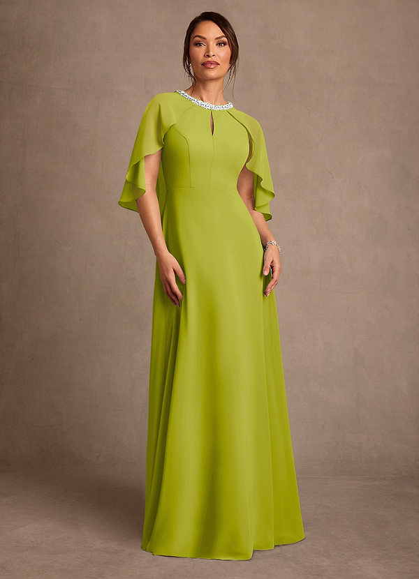 Azazie Winnifred Abiti da Mamma Sposa Abito A-Line in Chiffon Perline Citronella image1
