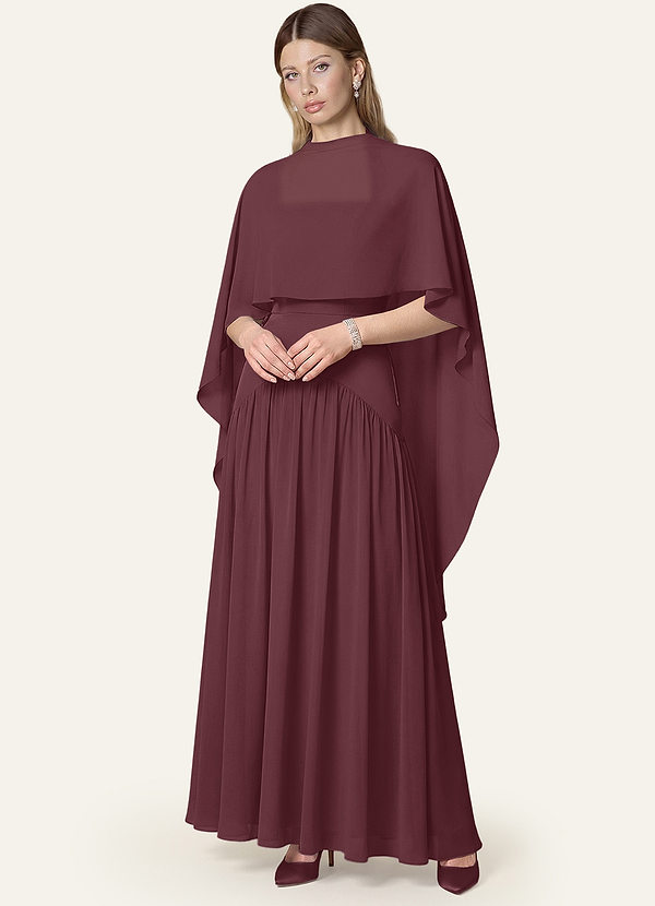 front Azazie Matching Color Chiffon Multiway Cape
