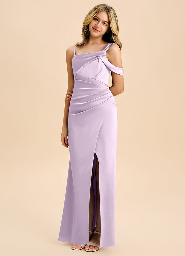 Azazie Wynter Junior Klä i Stretch Satin Plisserad image1