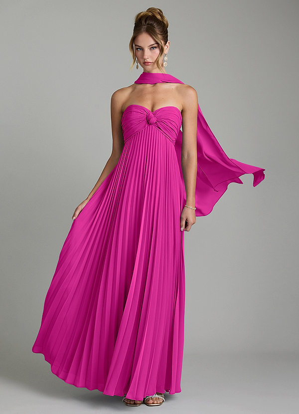 Azazie Tempest Abiti da Damigella Abito Convertibile Impero in Chiffon Corsetto Fucsia image1