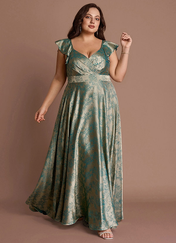 Leilani Platinum Teal Maxi Dress image1