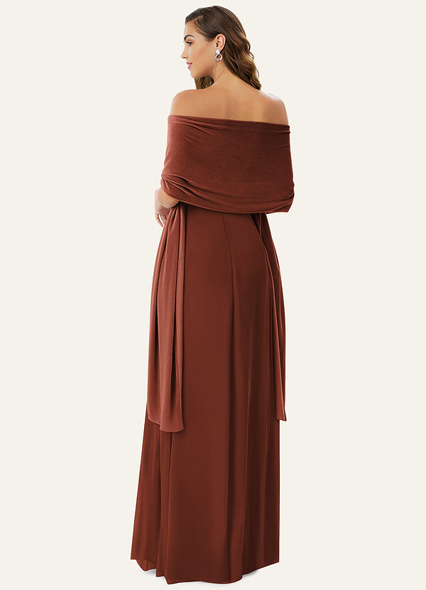 front Matching Color Velvet Shawl