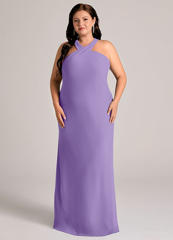 Azazie Doretta Bridesmaid Dresses Tahiti Mermaid Pleated Chiffon Dress image1