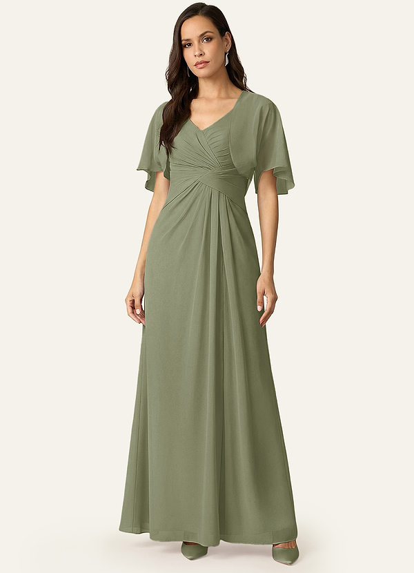 front Azazie Matching Color Salome Chiffon Wrap