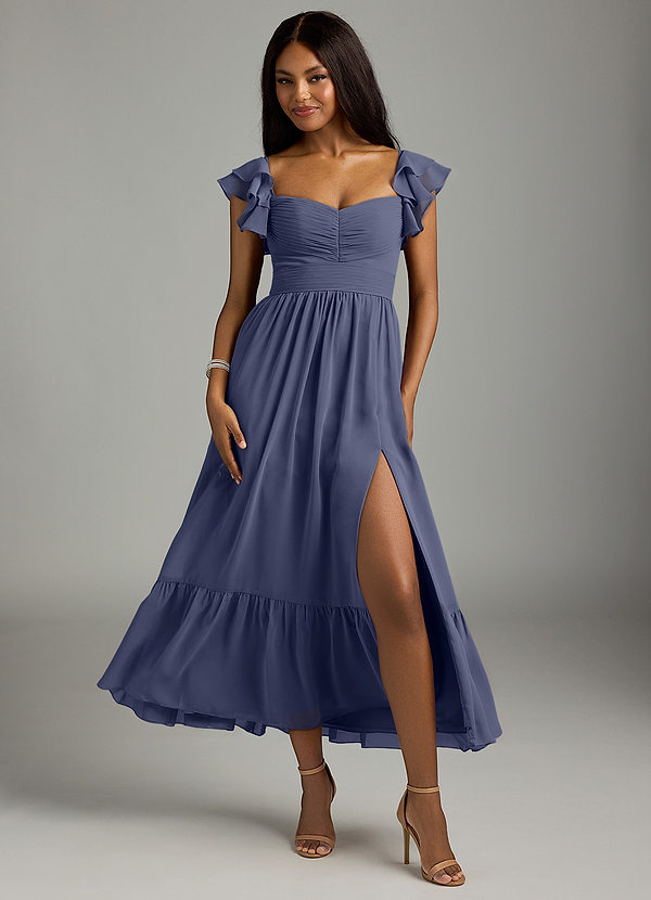 Azazie Anaya Bridesmaid Dresses Stormy A-Line Pleated Chiffon Dress image1