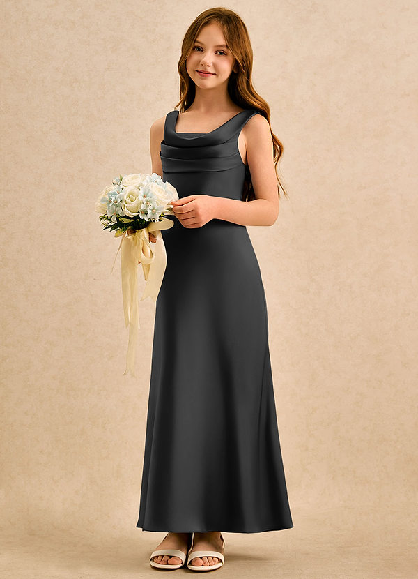 Azazie Raspberry Girls Formal Klänningar för brudeflicka Klä A-Line i Stretch Satin Plisserad image1