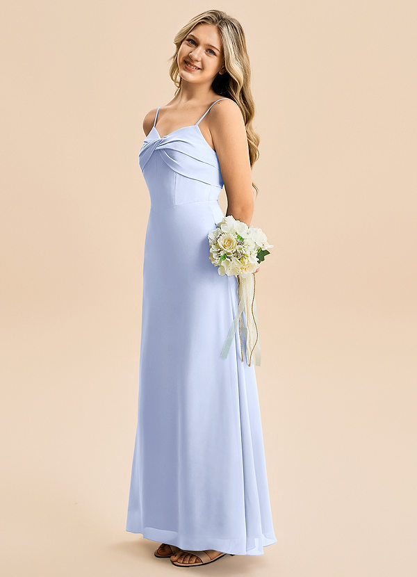 Azazie Jordyn Junior Vestido de Hielo de Gasa de Corte en A con Escote de Corazón image1