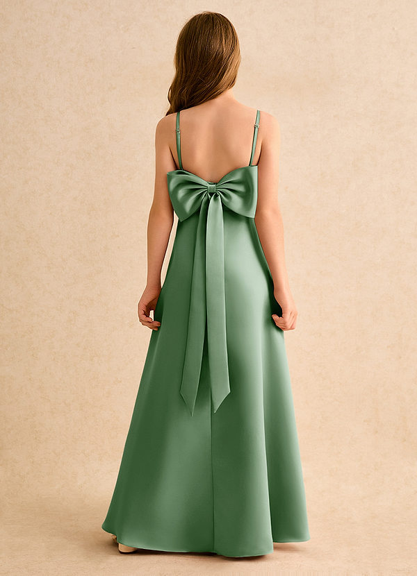 Azazie Joella Girls Formal Klänningar för brudeflicka Klä A-Line i Matt satäng Plisserad image1