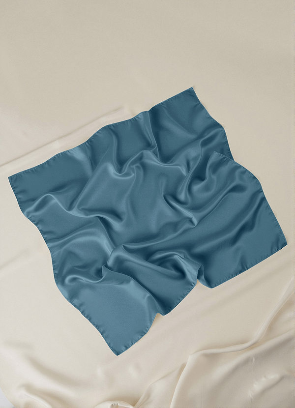 front Matching Color Stretch Satin Scarf