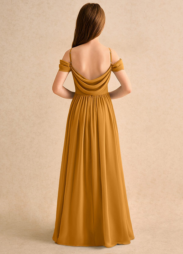 Shia Girls Formal Flower Girl Dresses Butterscotch A-Line Off the Shoulder Chiffon Dress image1
