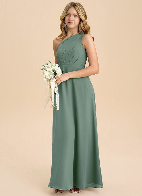 Azazie Phaedra Junior Klä av A-Line i Chiffong Plisserad image1