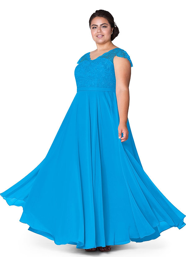  Azazie Cheryl Bridesmaid Dress  Ocean Blue Azazie 