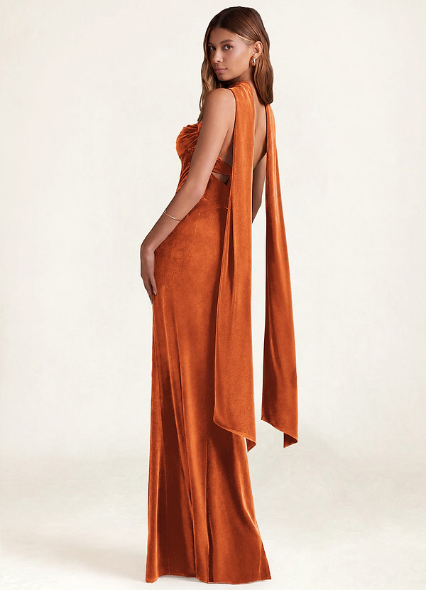 front Azazie Matching Color Velvet Scarf