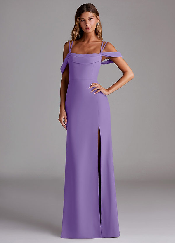 Azazie Callan Bridesmaid Dresses Tahiti Mermaid Pleated Chiffon Convertible Dress image1