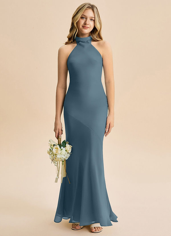Azazie Velli Junior Twilight Mermaid High Neck Chiffon Dress image1