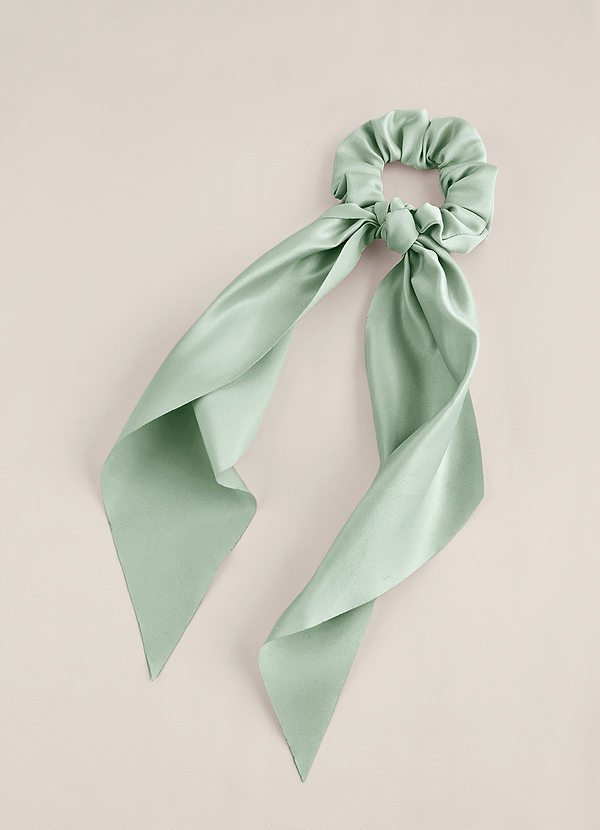 front Matchande färg Matt satin hårscarf Scrunchie