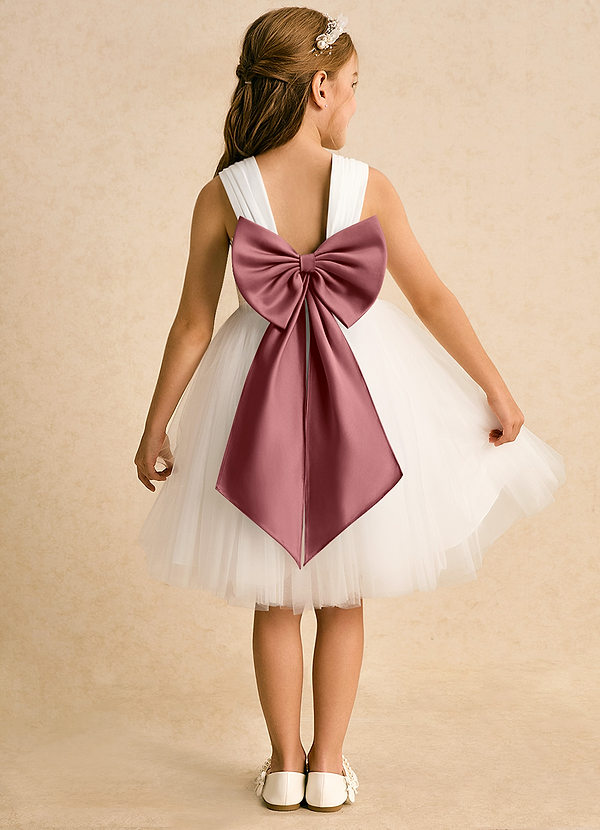 Azazie Dimple Abiti da Ragazza di Fiori Abito Principessa in Tulle Pizzo Avorio Ametista image1