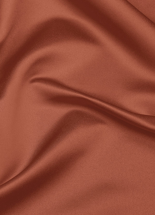 front Azazie Auburn Matte Satin Fabric By the Yard