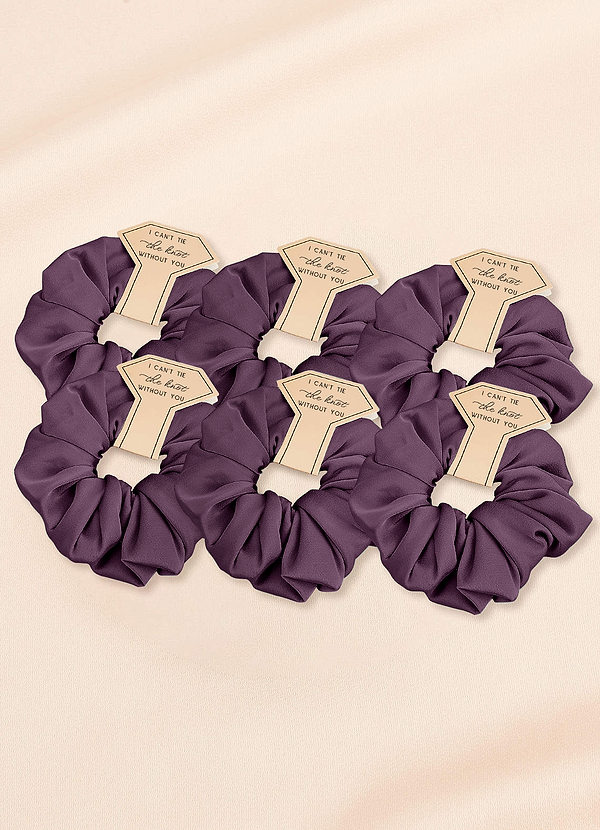 front Matching Color Bridesmaid Stretch Satin Over Size Scrunchie Set