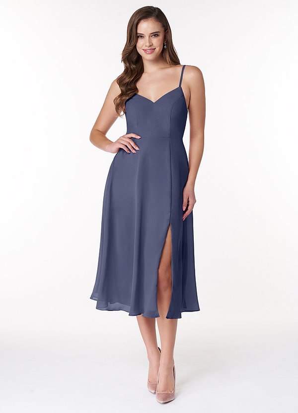 Azazie Clarissa Bridesmaid Dresses Stormy A-Line V-Neck Chiffon Dress image1
