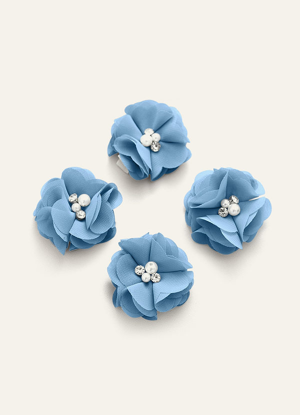 front Four-Piece Matching Color Chiffon Hair Clip Set