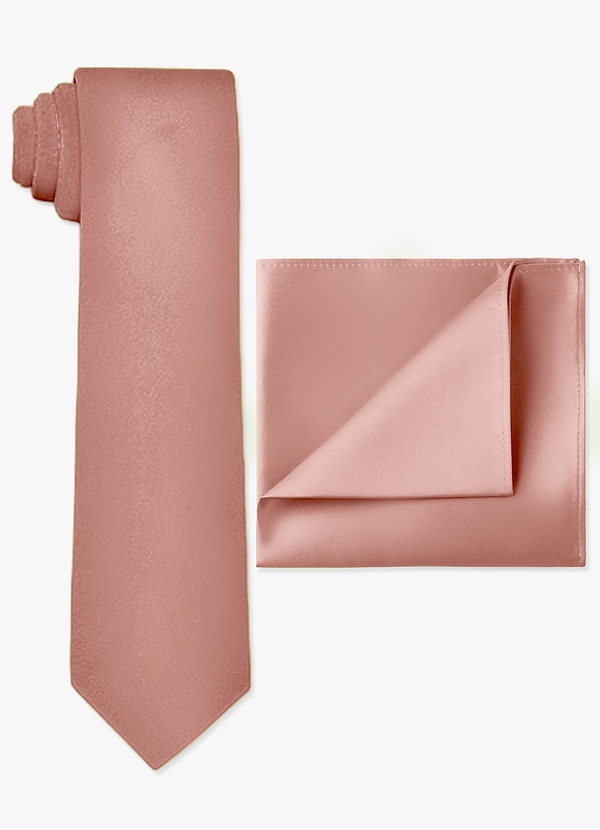 front Matte Satin Wide Tie and Pocket Square Set