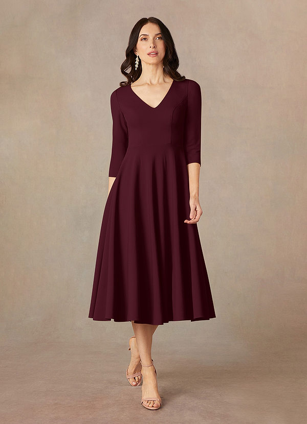 Azazie Nassif Mother of the Bride Dresses Cabernet A-Line Stretch Crepe Dress image1