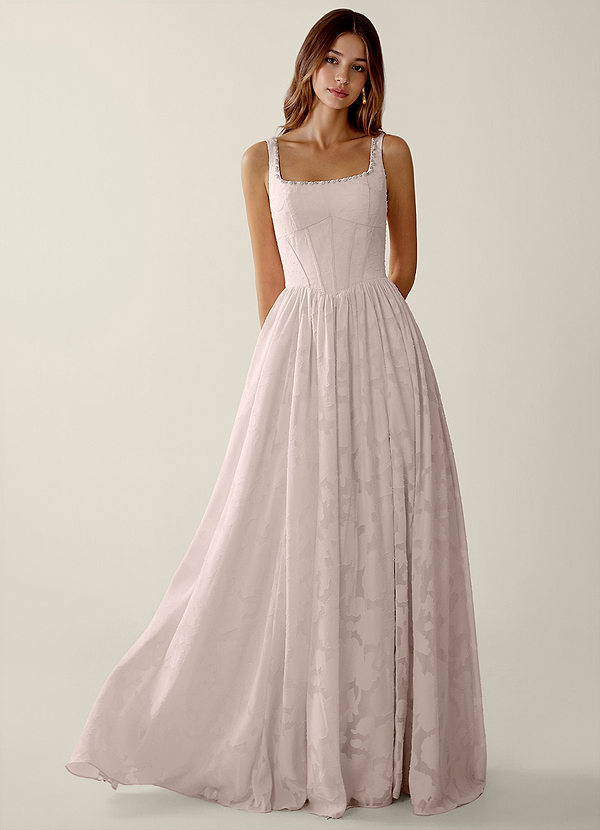 Megan Powder Pink Lace A-line Prom Dress image1