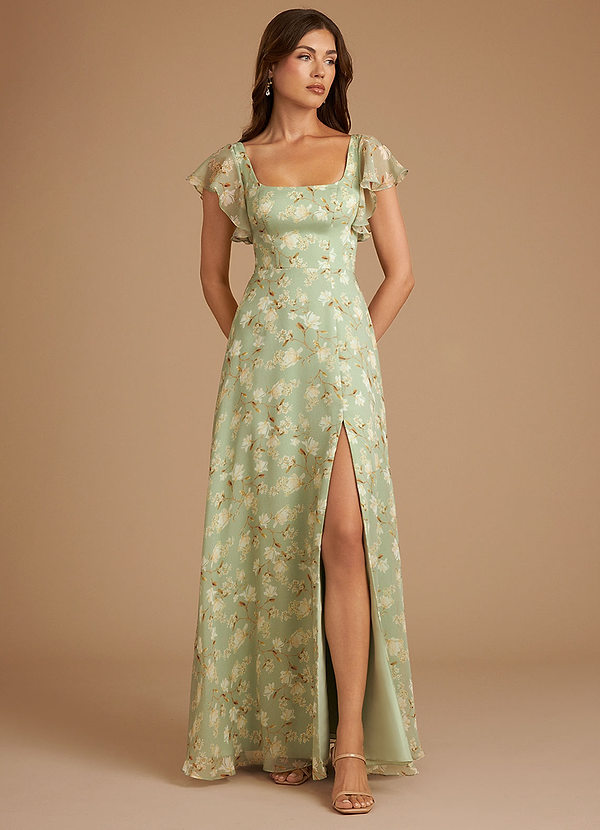 Azazie Bondi Bridesmaid Dresses Agave Bloom Floral A-Line Ruched Bloom Dress image1