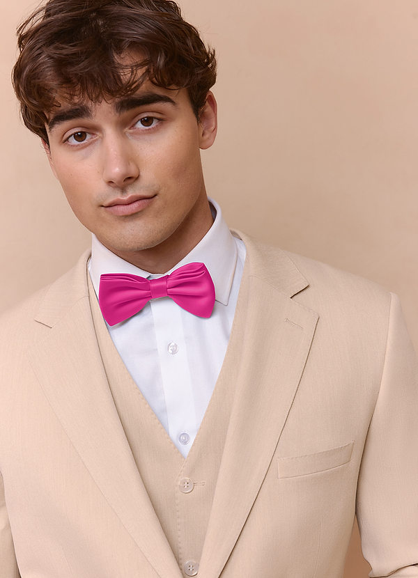 front Nœud papillon pré-noué en satin mat pour hommes